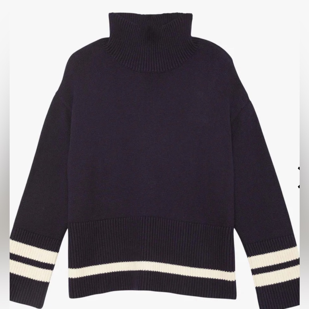 Navy and White Cotton Sweater  from The Westside